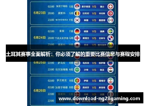 土耳其赛事全面解析：你必须了解的重要比赛信息与赛程安排